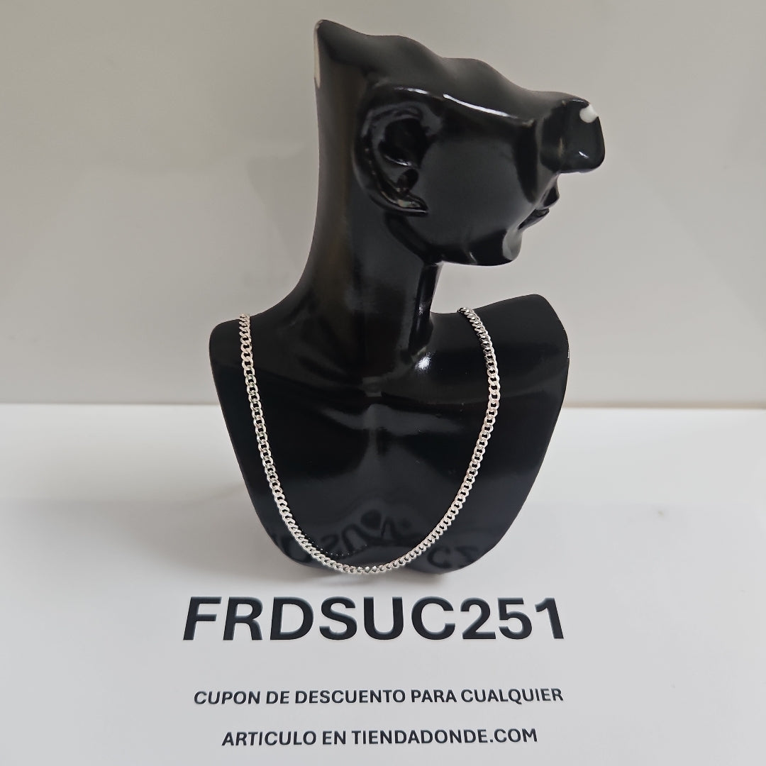 CADENA TEJIDO BARBADO PLATA .925 55 CM 5.5 GR (NUEVO)