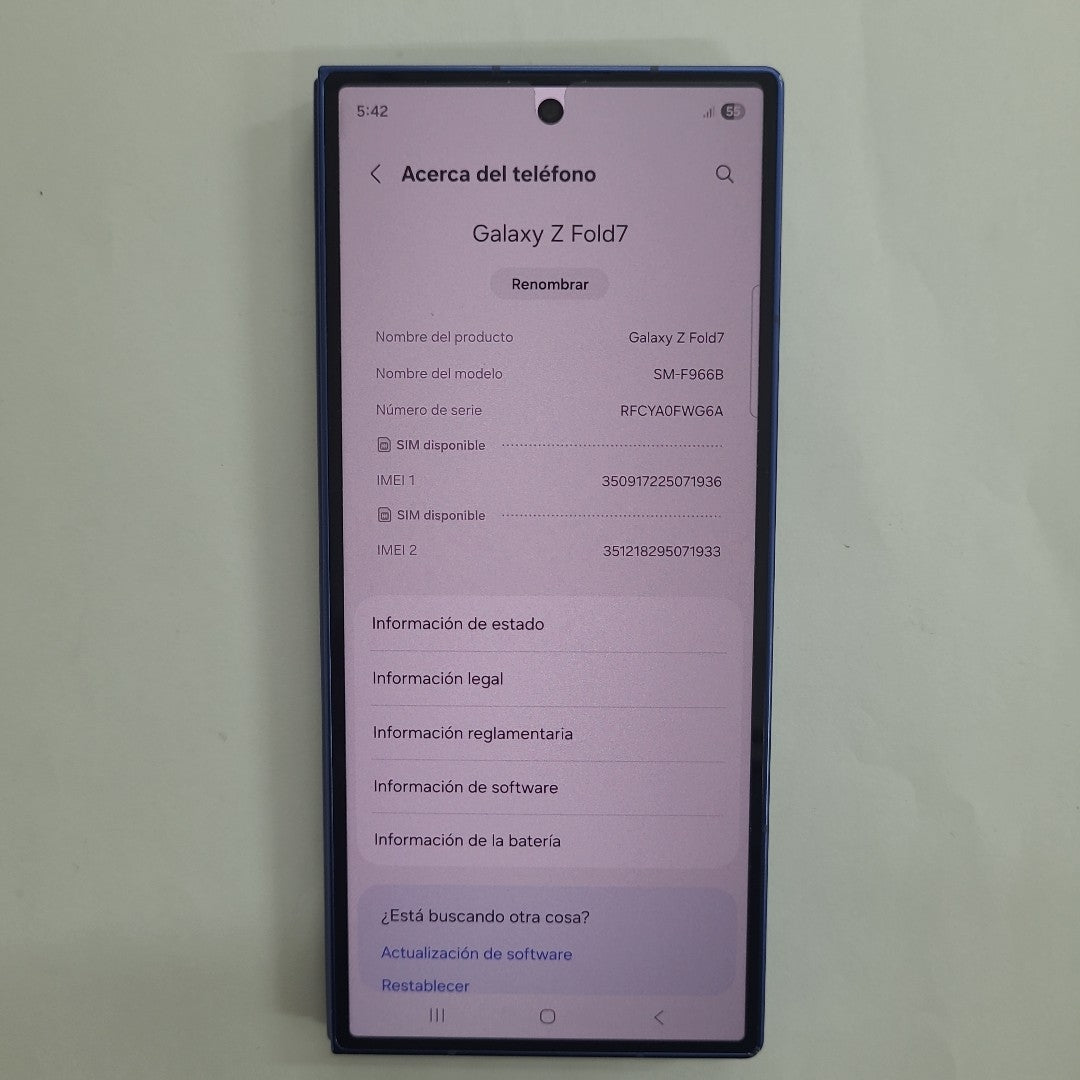 CELULAR SAMSUNG GALAXY Z FOLD7 SM-F966B (2025) 1 TB 16 GB RAM (SEMINUEVO)