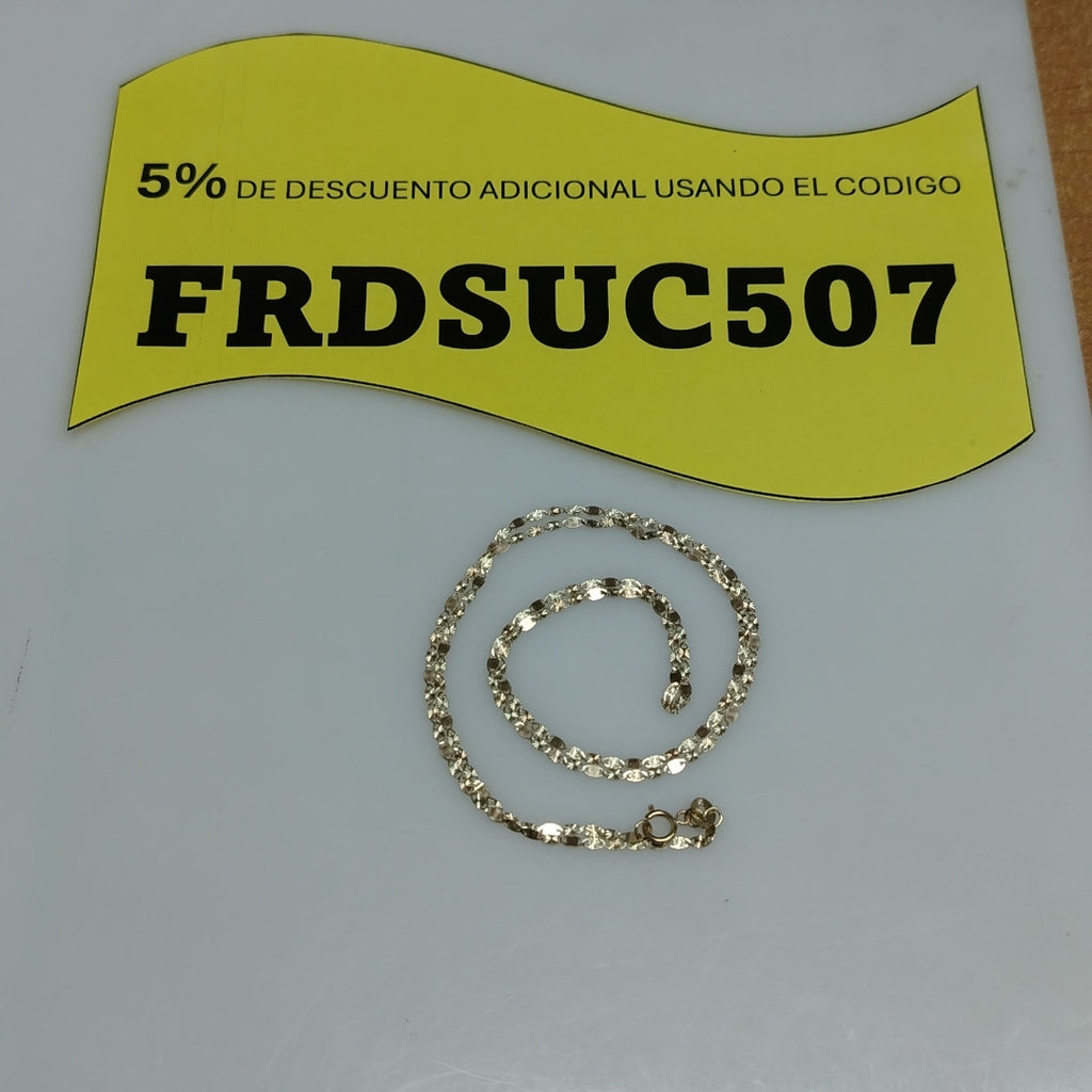CADENAS TEJIDO GUCHI ORO 10K 55 CM 1.7 GR (NUEVO)