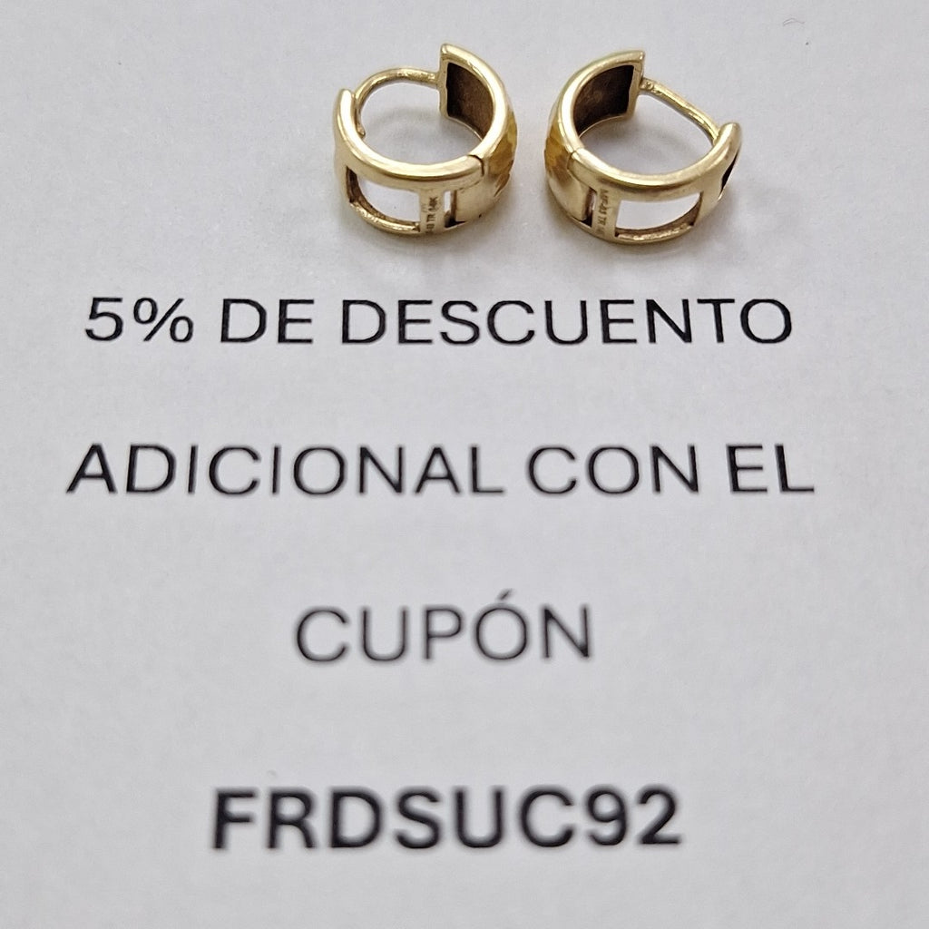 ARETES PAR ORO 14 K 1.3 GRMS (SEMINUEVO)