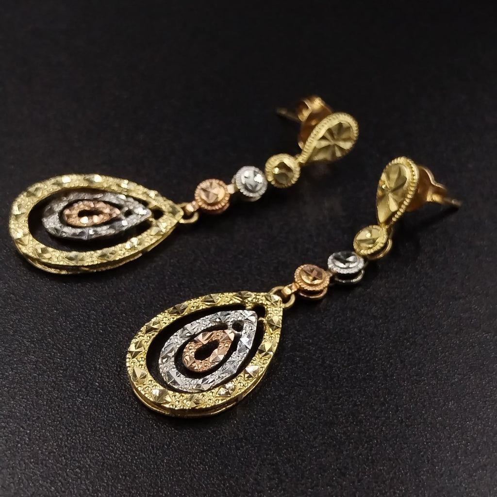 ARETES PAR ORO,ORO COMBINADO 14 K 2,70 GRMS (SEMINUEVO)