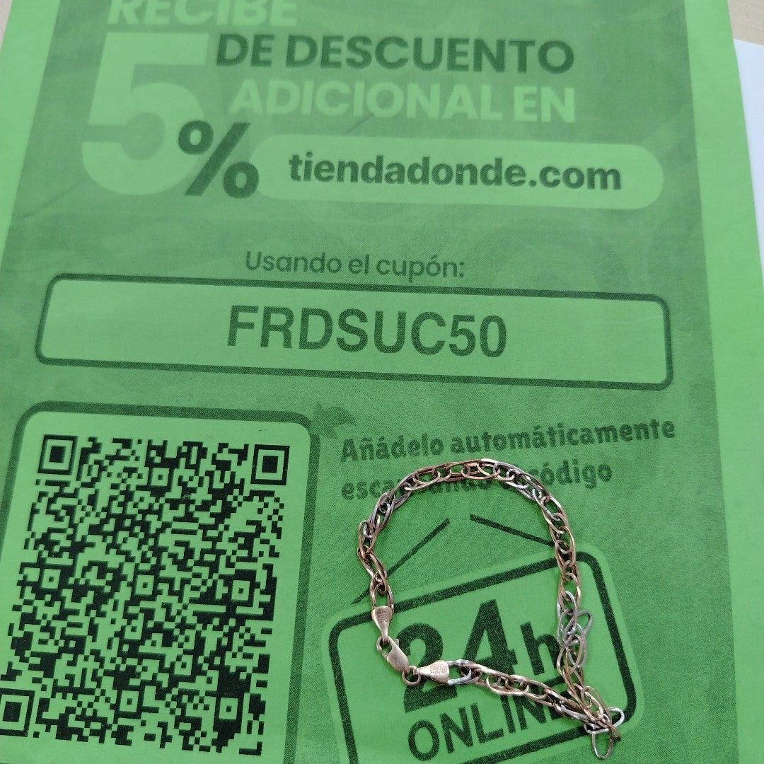 PULSERA ORO, RODIADO 10 K 3.1 GRMS (SEMINUEVO)
