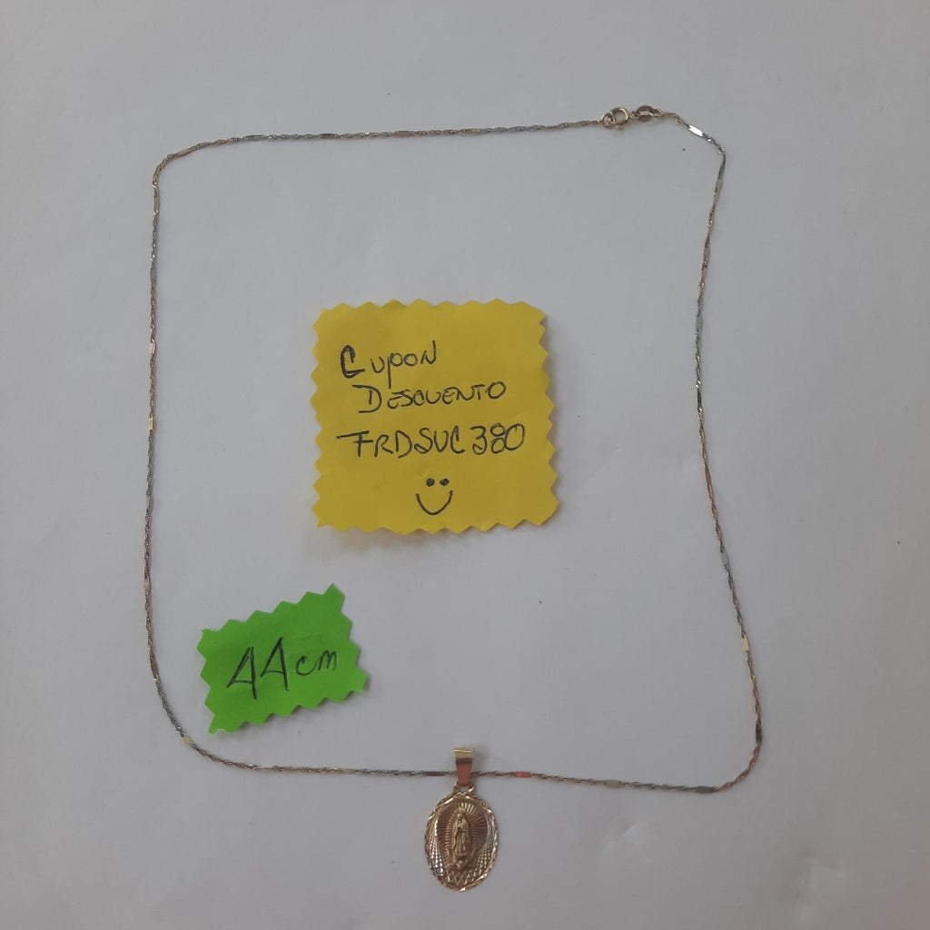 CADENA, MEDALLA RELIGIOSA ORO 10 K 1.5 GRMS (SEMINUEVO)
