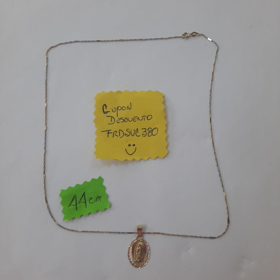 CADENA, MEDALLA RELIGIOSA ORO 10 K 1.5 GRMS (SEMINUEVO)