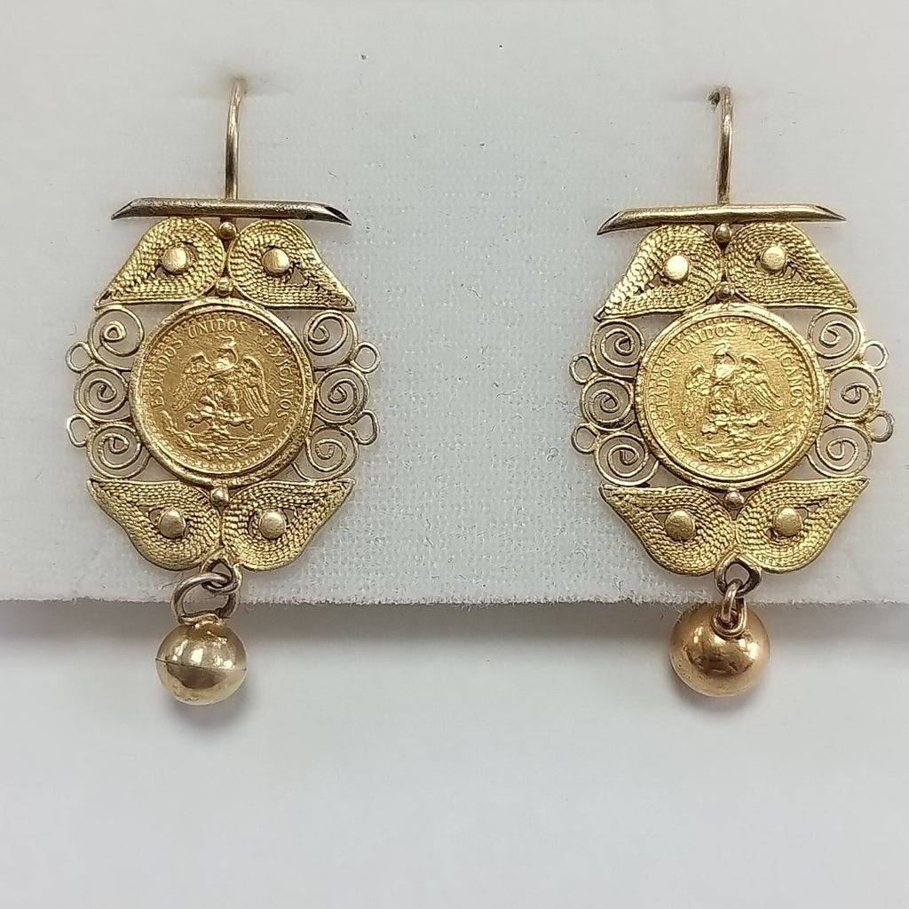 ARETES PAR ORO 21 K 3.32 GRMS (SEMINUEVO)