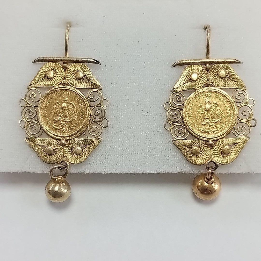 ARETES PAR ORO 21 K 3.32 GRMS (SEMINUEVO)