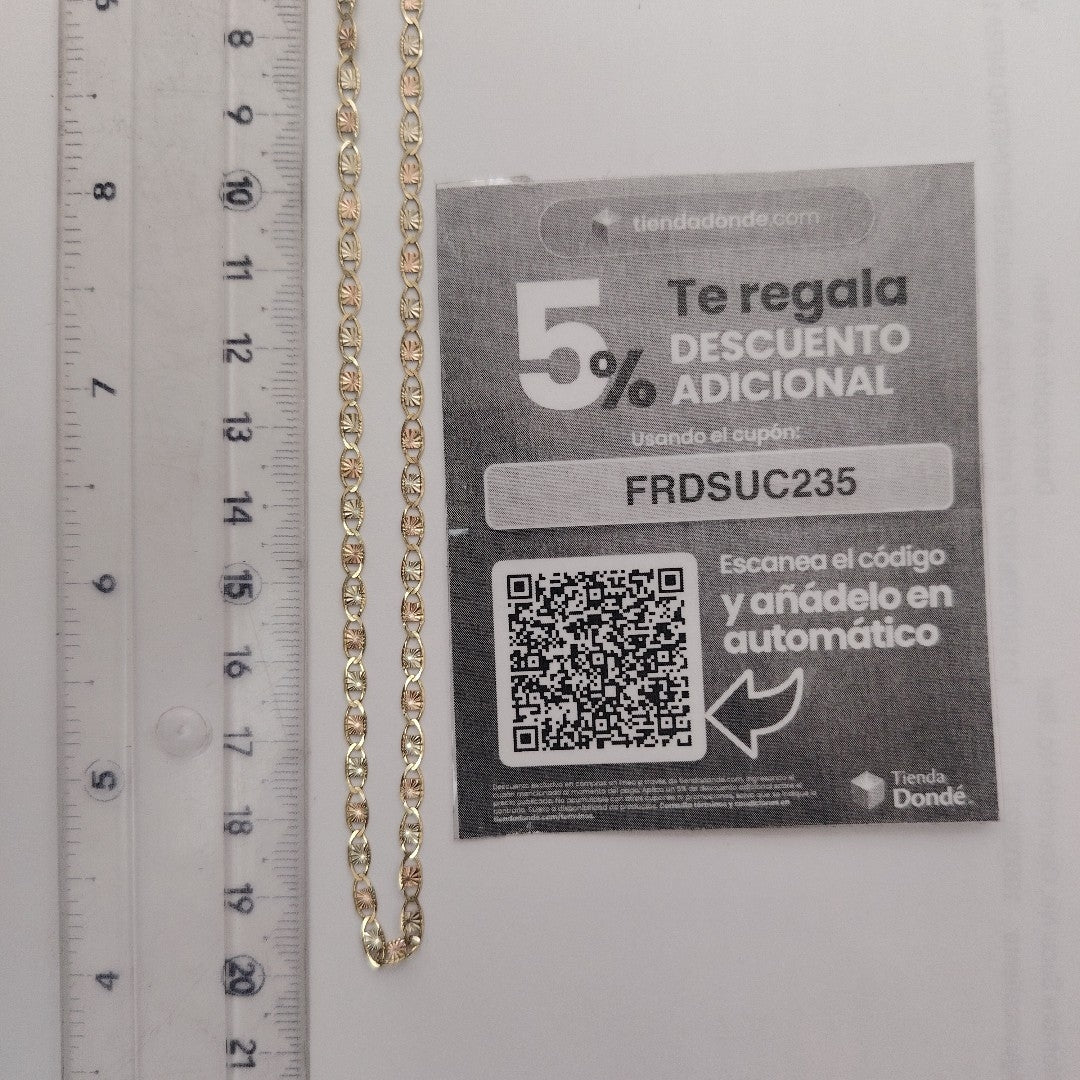 CADENA ORO, ORO COMBINADO 10 K 3.2 GRMS (SEMINUEVO)