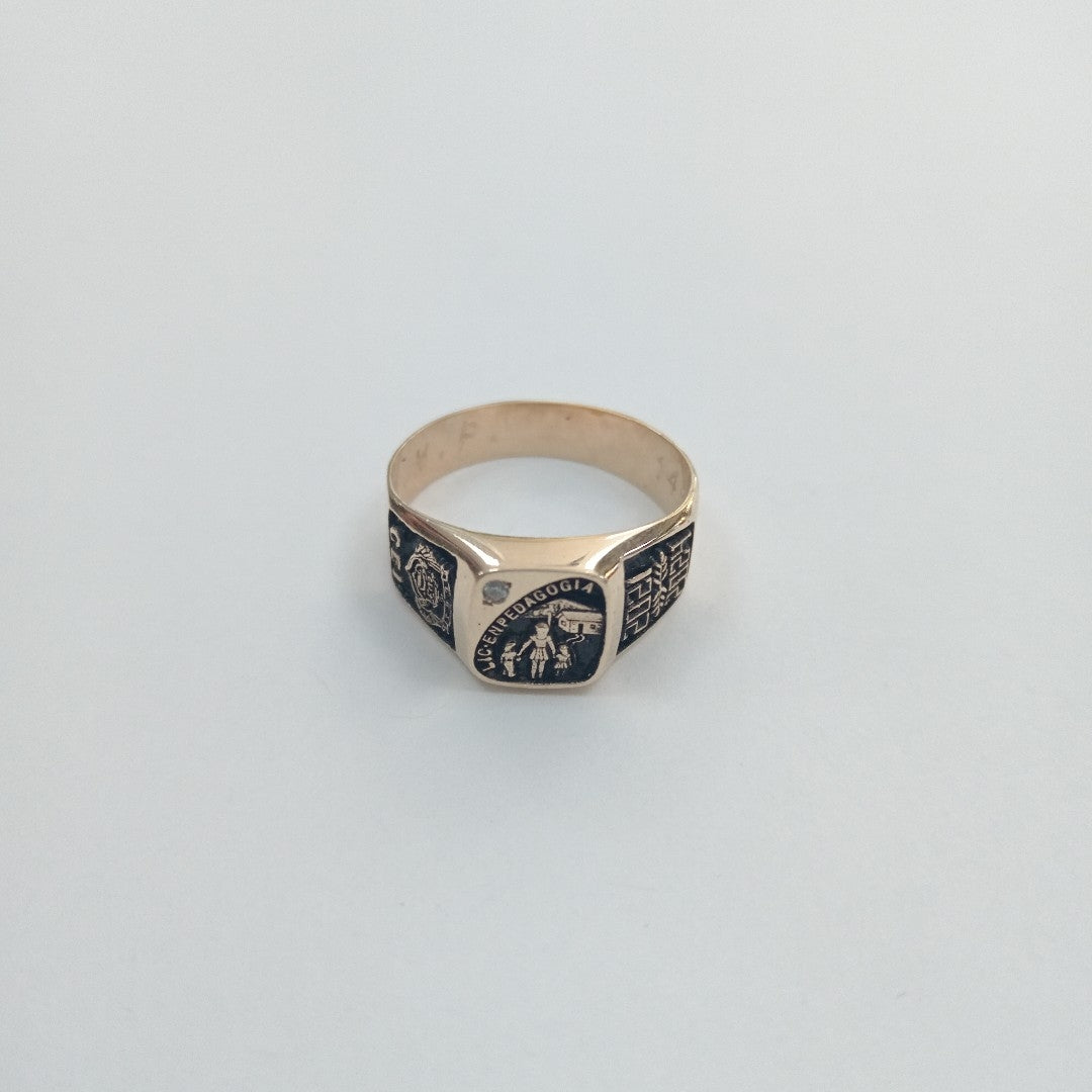 ANILLO DE GRADUACIÓN ORO 14 K 5.6 GRMS (SEMINUEVO)