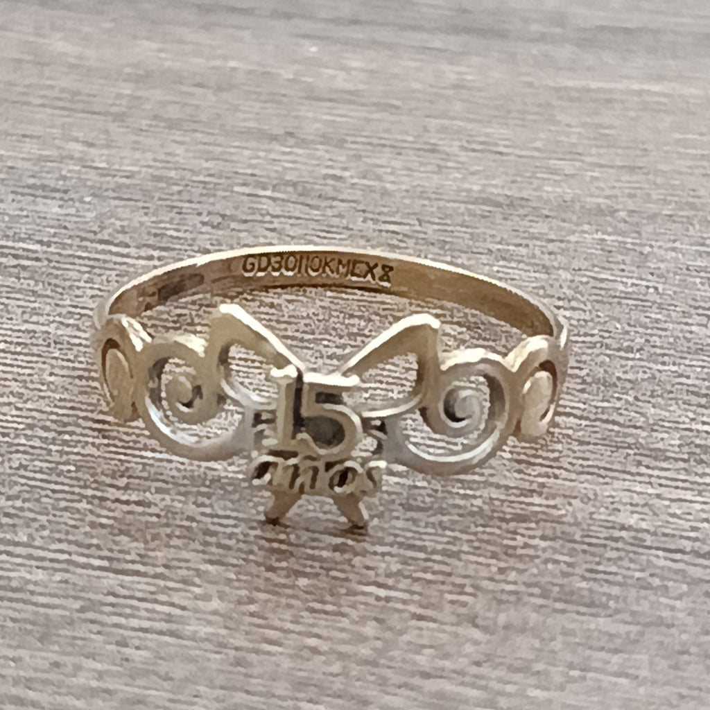 ANILLO CONMEMORATIVO ORO 10 K 1,10 GRMS (SEMINUEVO)