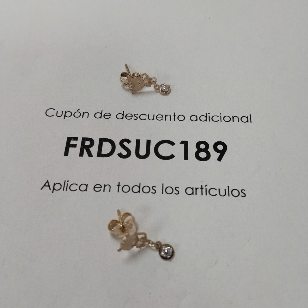 BROQUELES PAR ORO 14 K 1 GRMS (SEMINUEVO)