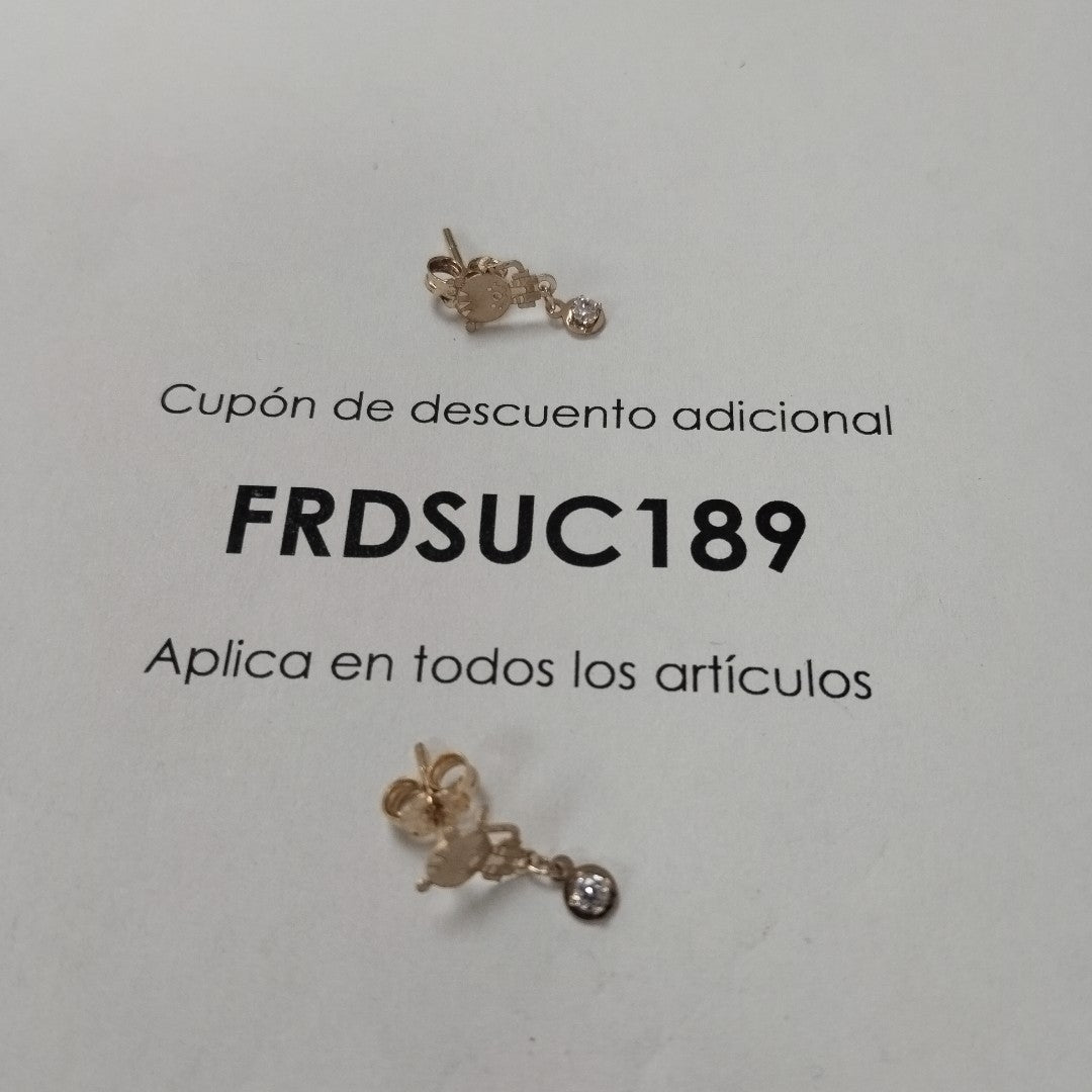 BROQUELES PAR ORO 14 K 1 GRMS (SEMINUEVO)