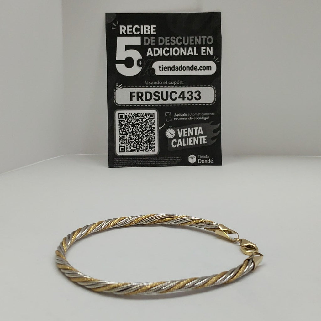 PULSERA ORO COMBINADO 14 K 9.1 GRMS (SEMINUEVO)