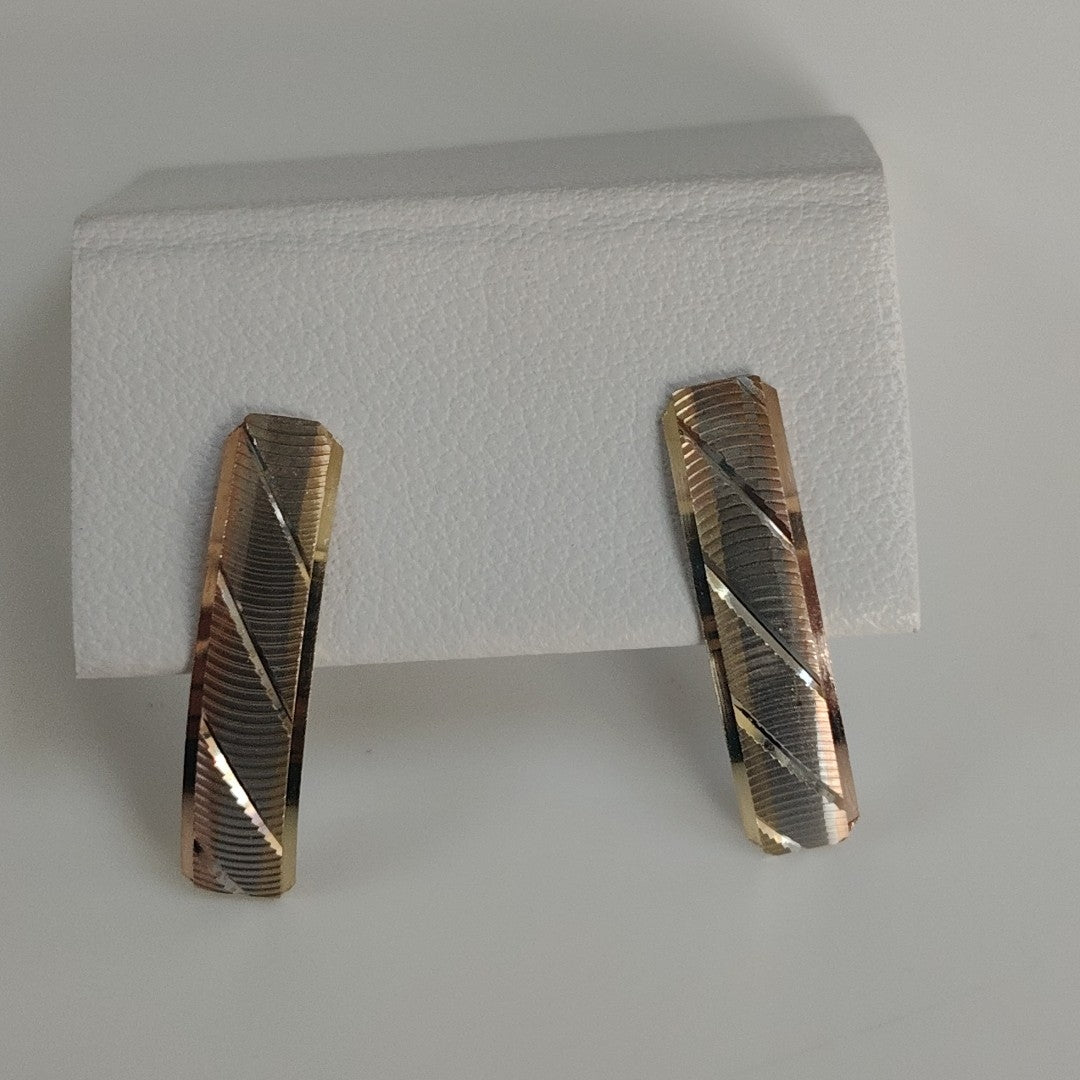 ARETES PAR ORO COMBINADO 14 K 1.2 GRMS (SEMINUEVO)