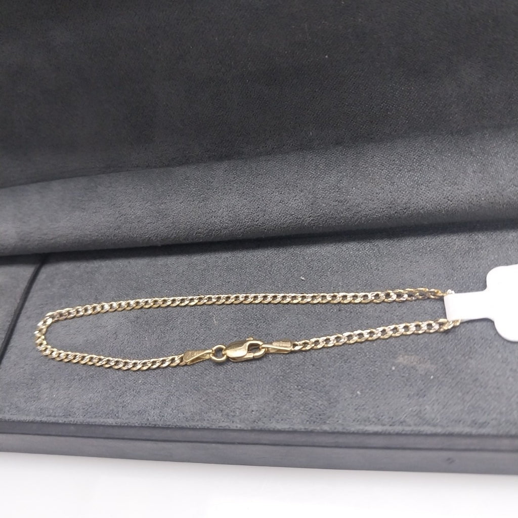 PULSERAS BARBADA DIAMANTADA ORO 14K 18 CM 2.1 GR (NUEVO)