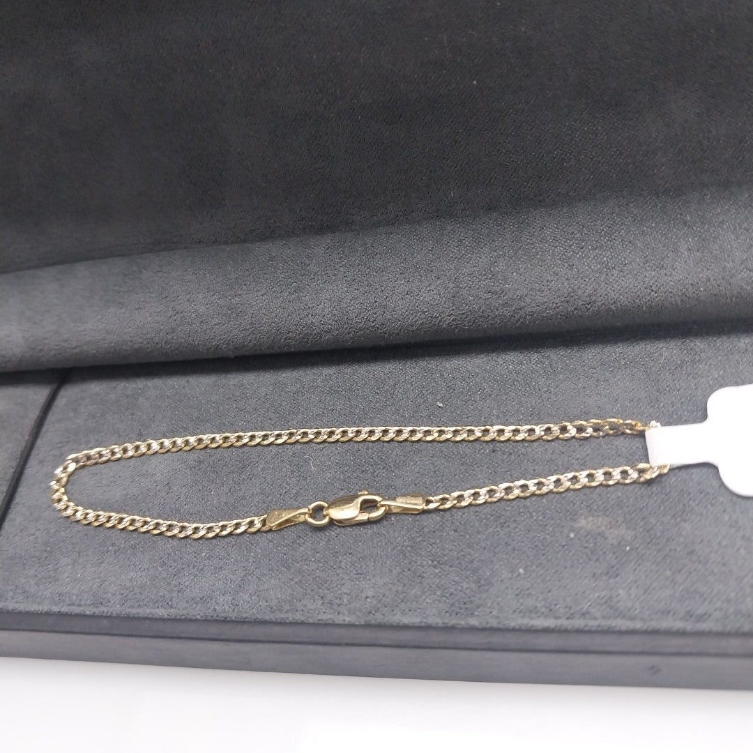 PULSERAS BARBADA DIAMANTADA ORO 14K 18 CM 2.1 GR (NUEVO)
