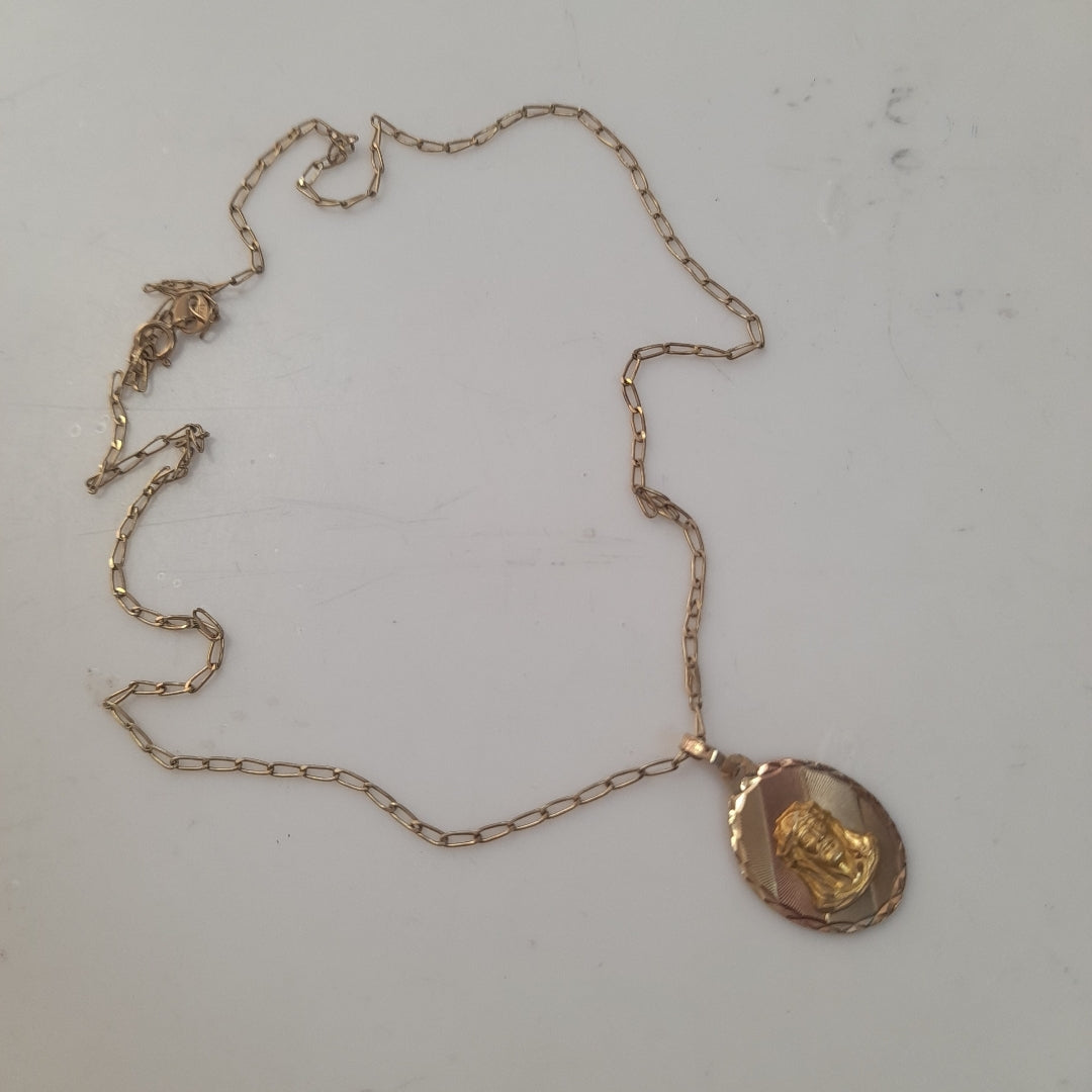CADENA,MEDALLA RELIGIOSA ORO 10 K 3,30 GRMS (SEMINUEVO)