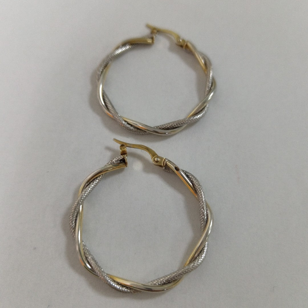 ARRACADAS PAR ORO COMBINADO 14 K 2.8 GRMS (SEMINUEVO)