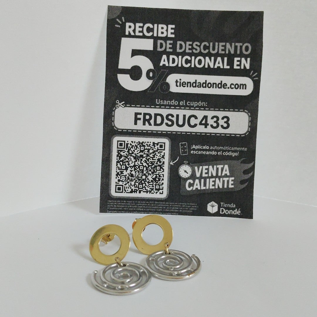 BROQUELES PAR ORO, ORO COMBINADO 14 K 6 GRMS (SEMINUEVO)