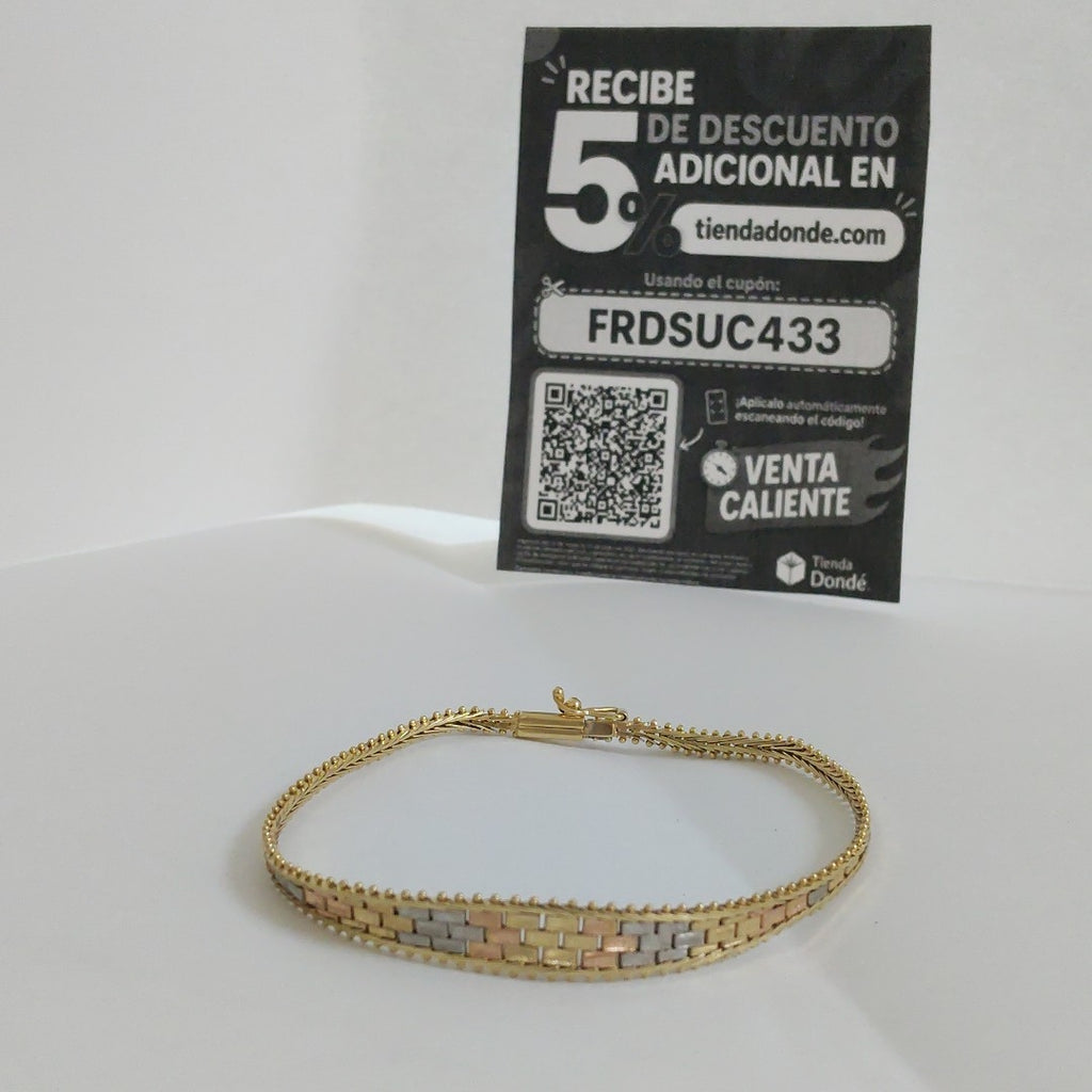 PULSERA ORO COMBINADO 14 K 6.6 GRMS (SEMINUEVO)
