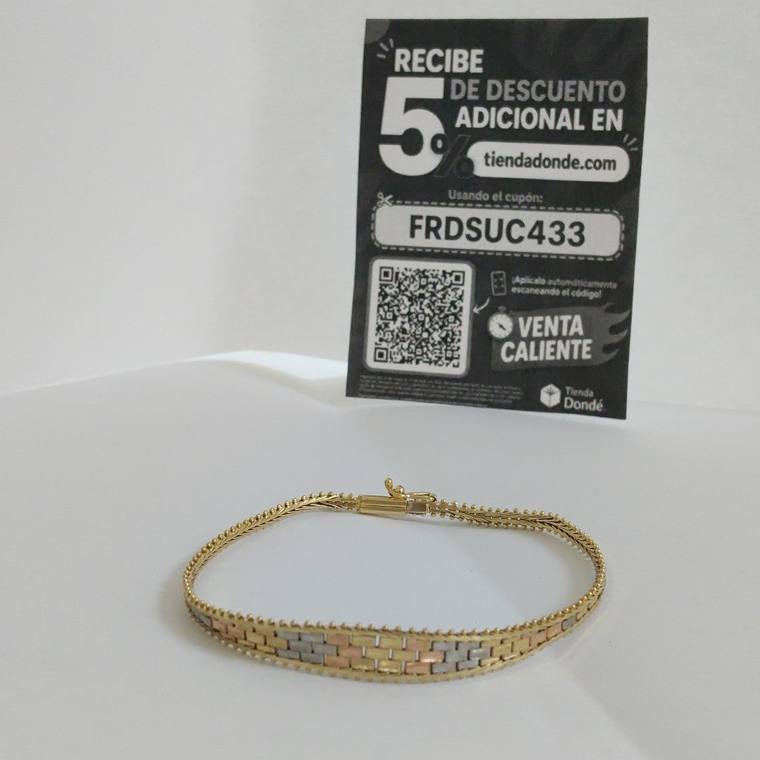 PULSERA ORO COMBINADO 14 K 6.6 GRMS (SEMINUEVO)