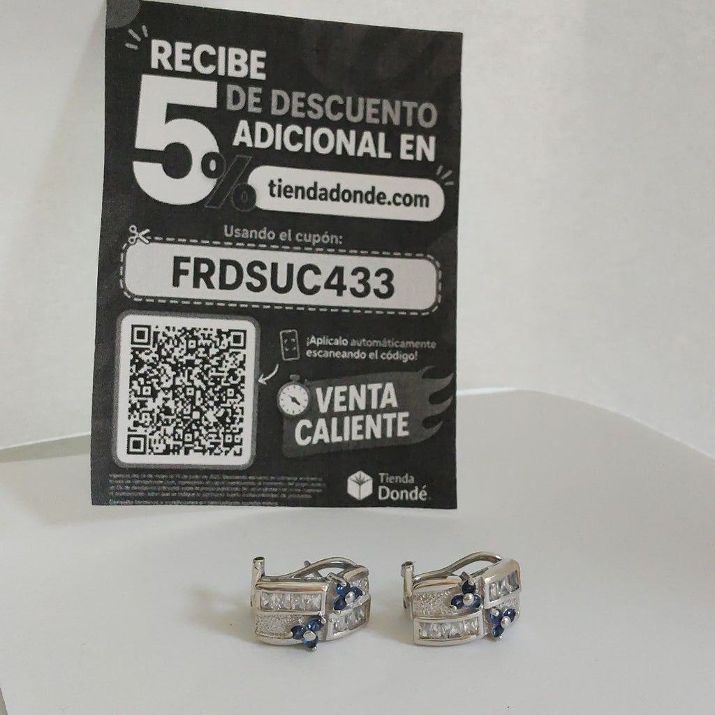 ARETES PAR ORO, ORO BLANCO 14 K 6.7 GRMS (SEMINUEVO)