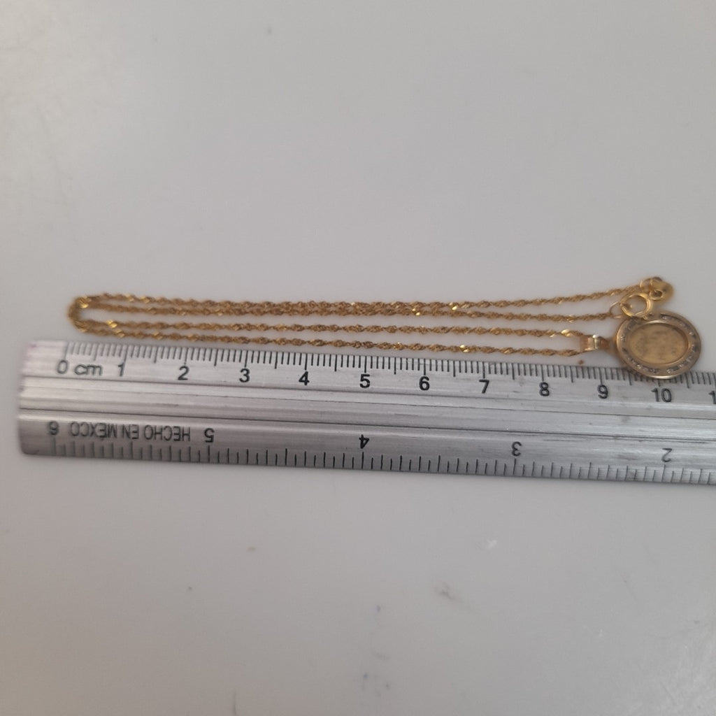 CADENA, MEDALLA RELIGIOSA ORO 10 K 1.7 GRMS (SEMINUEVO)