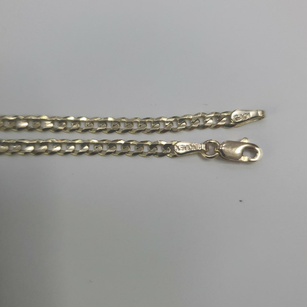 CADENAS TEJIDO BARBADA ORO 10K 60 CM 8.9 GR (NUEVO)