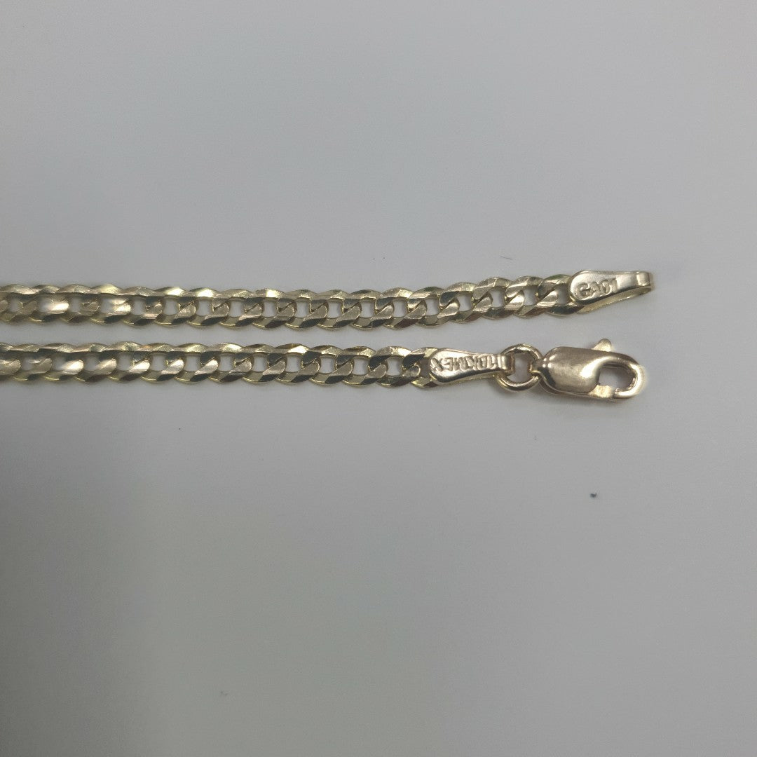 CADENAS TEJIDO BARBADA ORO 10K 60 CM 8.9 GR (NUEVO)