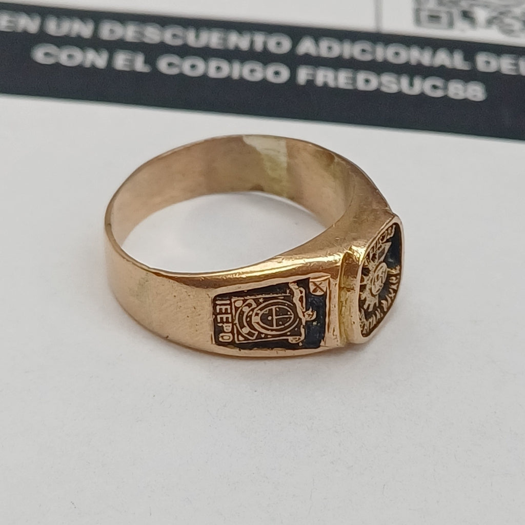 ANILLO DE GRADUACIÓN ORO 10 K 4.8 GRMS (SEMINUEVO)