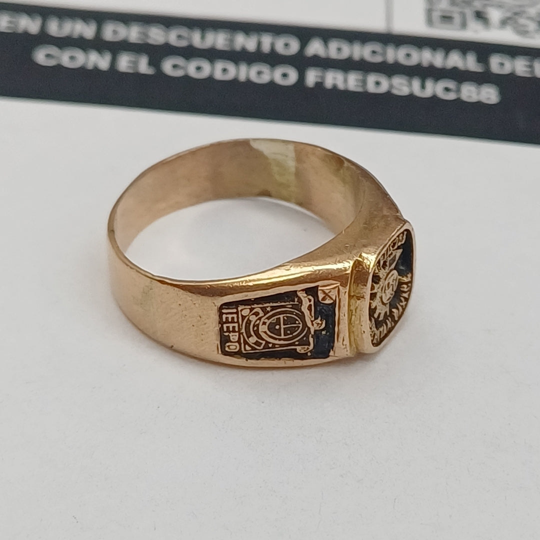 ANILLO DE GRADUACIÓN ORO 10 K 4.8 GRMS (SEMINUEVO)
