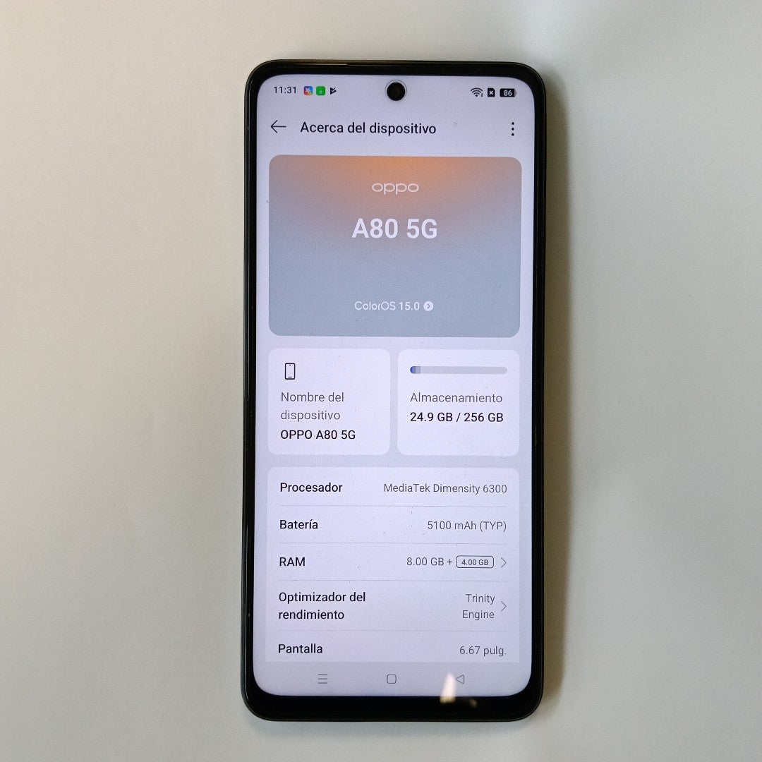 CELULAR OPPO A80 5G CPH2639 (2024) 256 GB 8 GB RAM (SEMINUEVO)