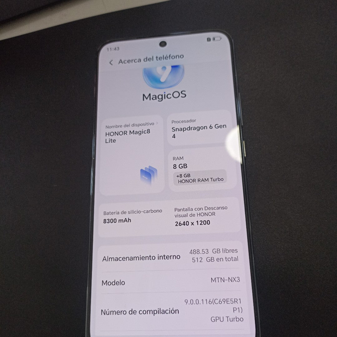 CELULAR HONOR MAGIC 8 LITE MTN-NX3 (2025) 512 GB 8 GB RAM