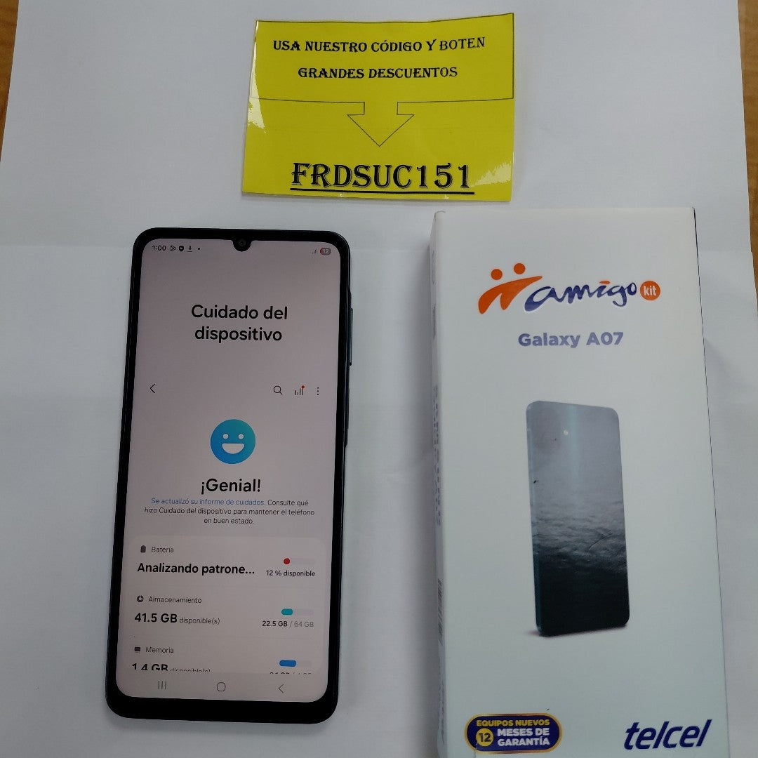 CELULAR SAMSUNG GALAXY A07 SM-A075M (2025) 64 GB 4 GB RAM (SEMINUEVO)