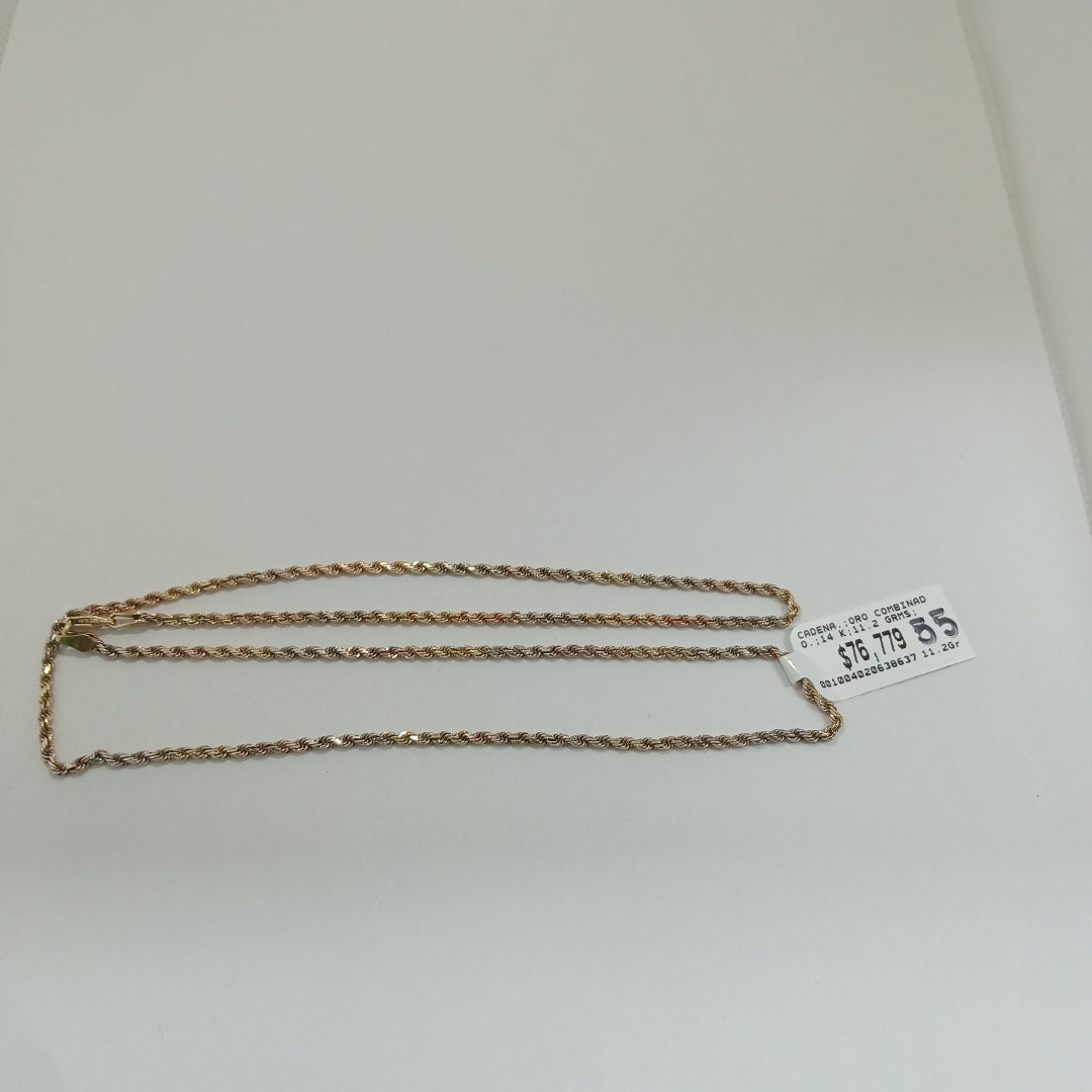 CADENA ORO COMBINADO 14 K 11.2 GRMS (SEMINUEVO)