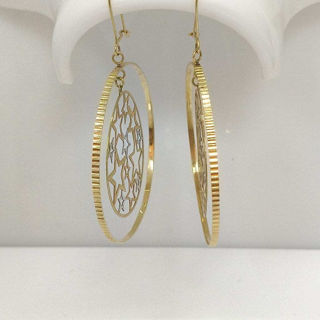 ARETES PAR ORO,ORO BLANCO 14 K 7,10 GRMS (SEMINUEVO)