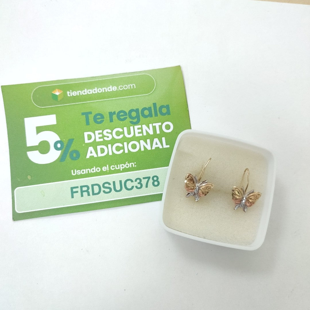 ARETES PAR ORO,ORO COMBINADO 10 K 1,30 GRMS (SEMINUEVO)