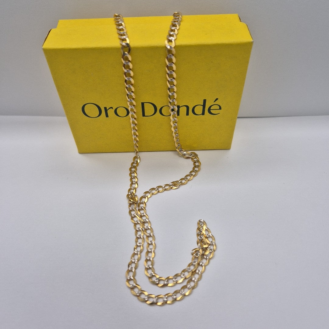 CADENAS BARBADA DIAMANTADA ORO 14K 55 CM 8.8 GR (NUEVO)
