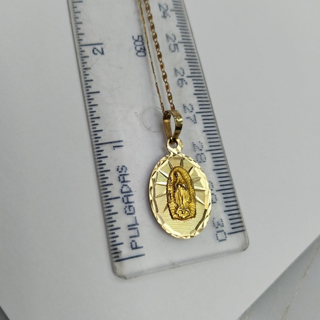 CADENA, MEDALLA RELIGIOSA ORO 10 K 3.1 GRMS (SEMINUEVO)