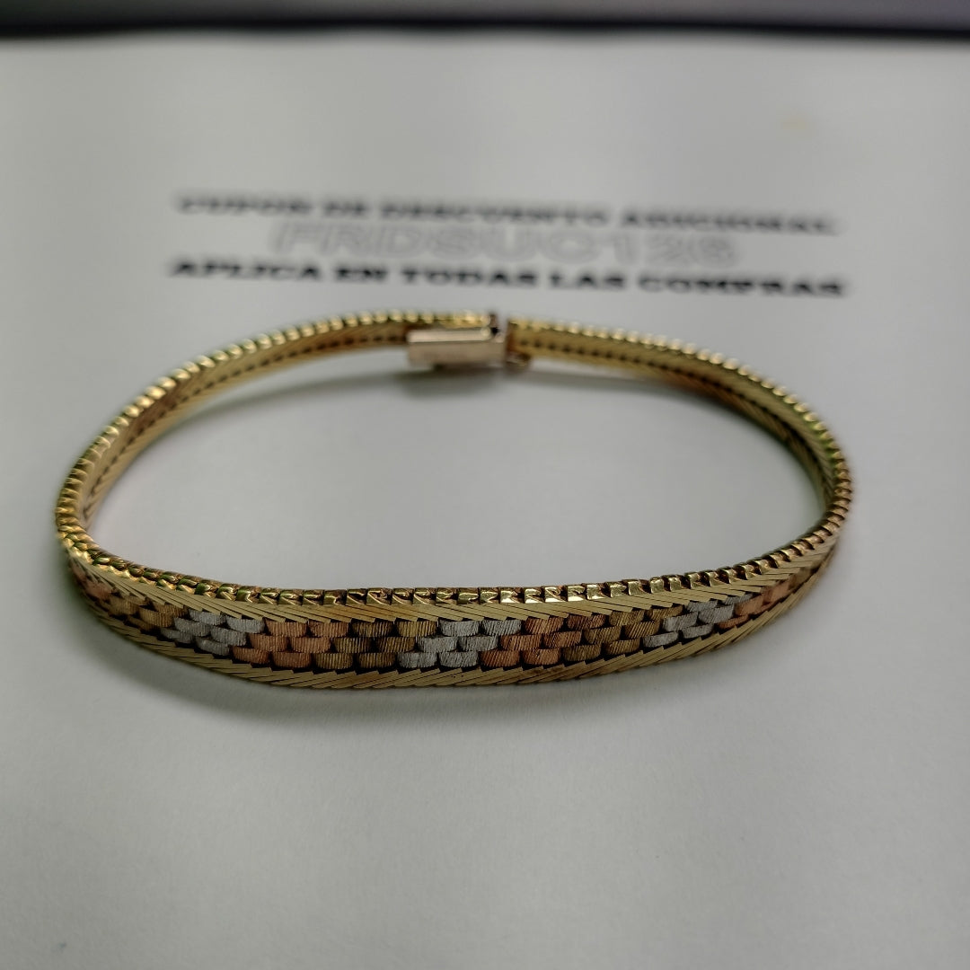 PULSERA ORO COMBINADO 14 K 15.7 GRMS (SEMINUEVO)