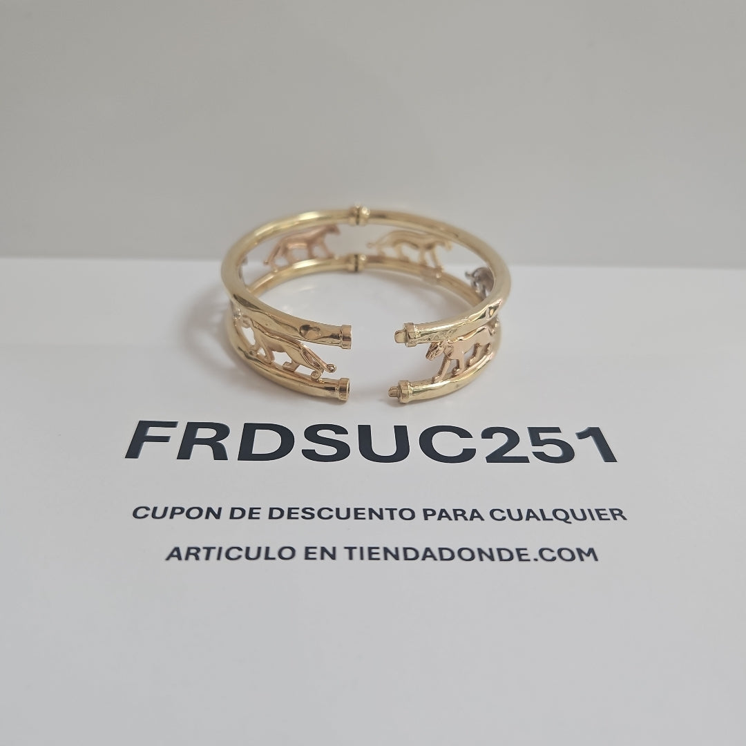 PULSERA RIGIDA ORO, ORO COMBINADO 14 K 22 GRMS (SEMINUEVO)