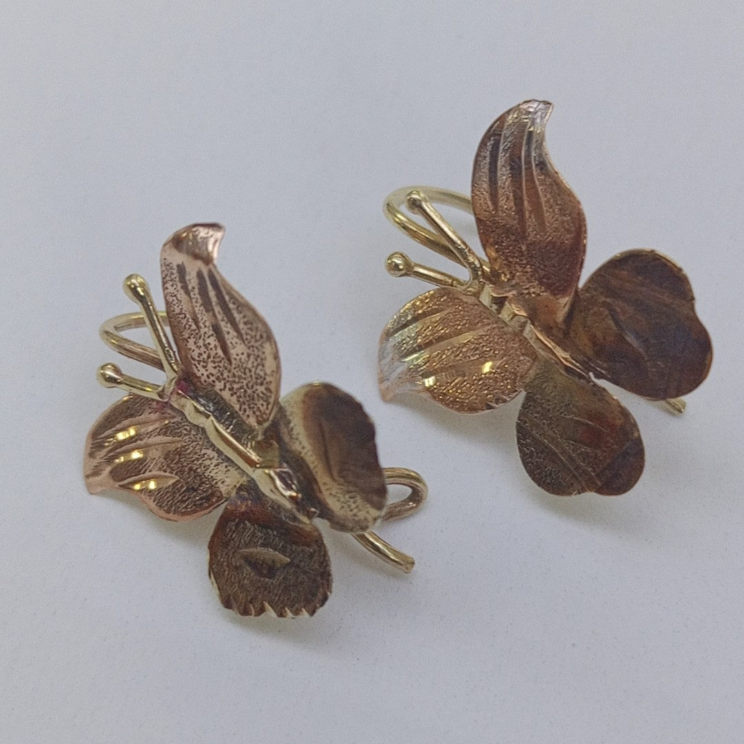 ARETES PAR ORO, ORO COMBINADO 10 K 1.7 GRMS (SEMINUEVO)