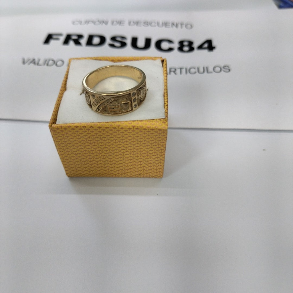 ANILLO DE GRADUACIÓN ORO 10 K 5.8 GRMS (SEMINUEVO)