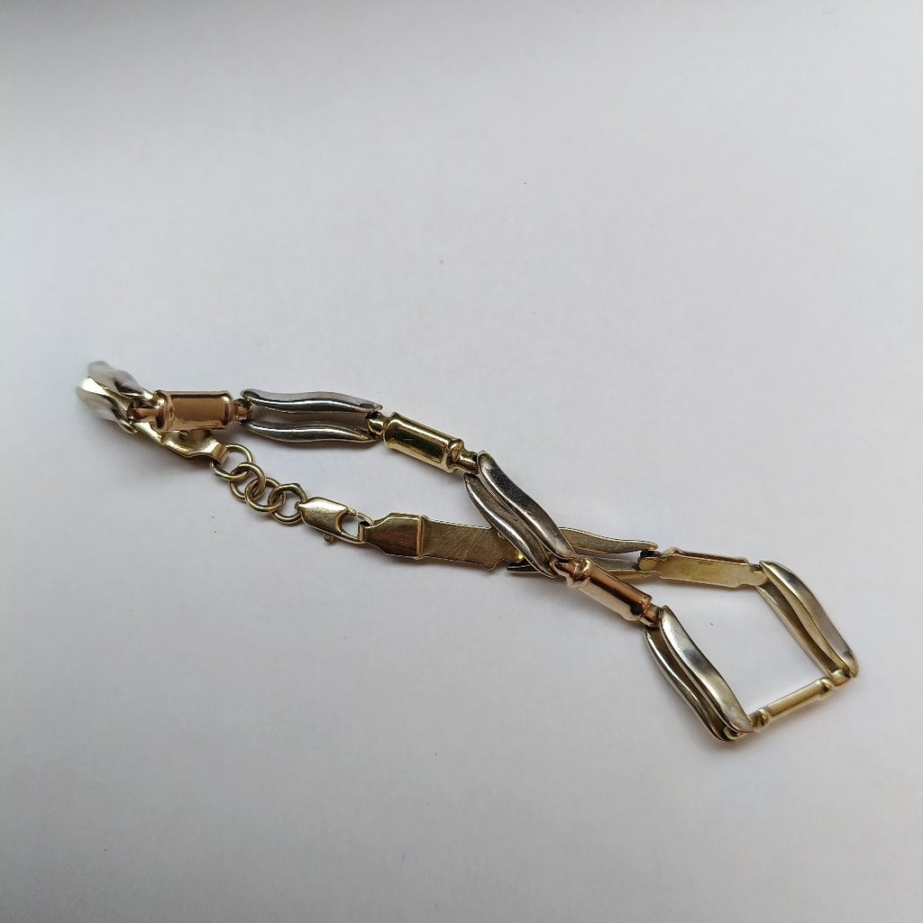 PULSERA ORO COMBINADO 14 K 4.7 GRMS (SEMINUEVO)