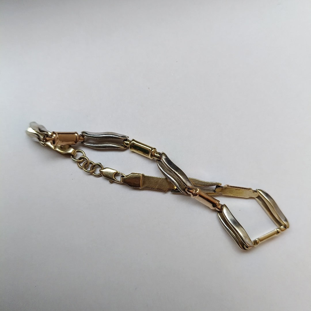 PULSERA ORO COMBINADO 14 K 4.7 GRMS (SEMINUEVO)