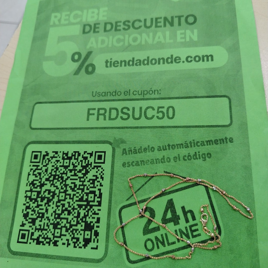 GARGANTILLA ORO, ORO COMBINADO 10 K 3.1 GRMS (SEMINUEVO)