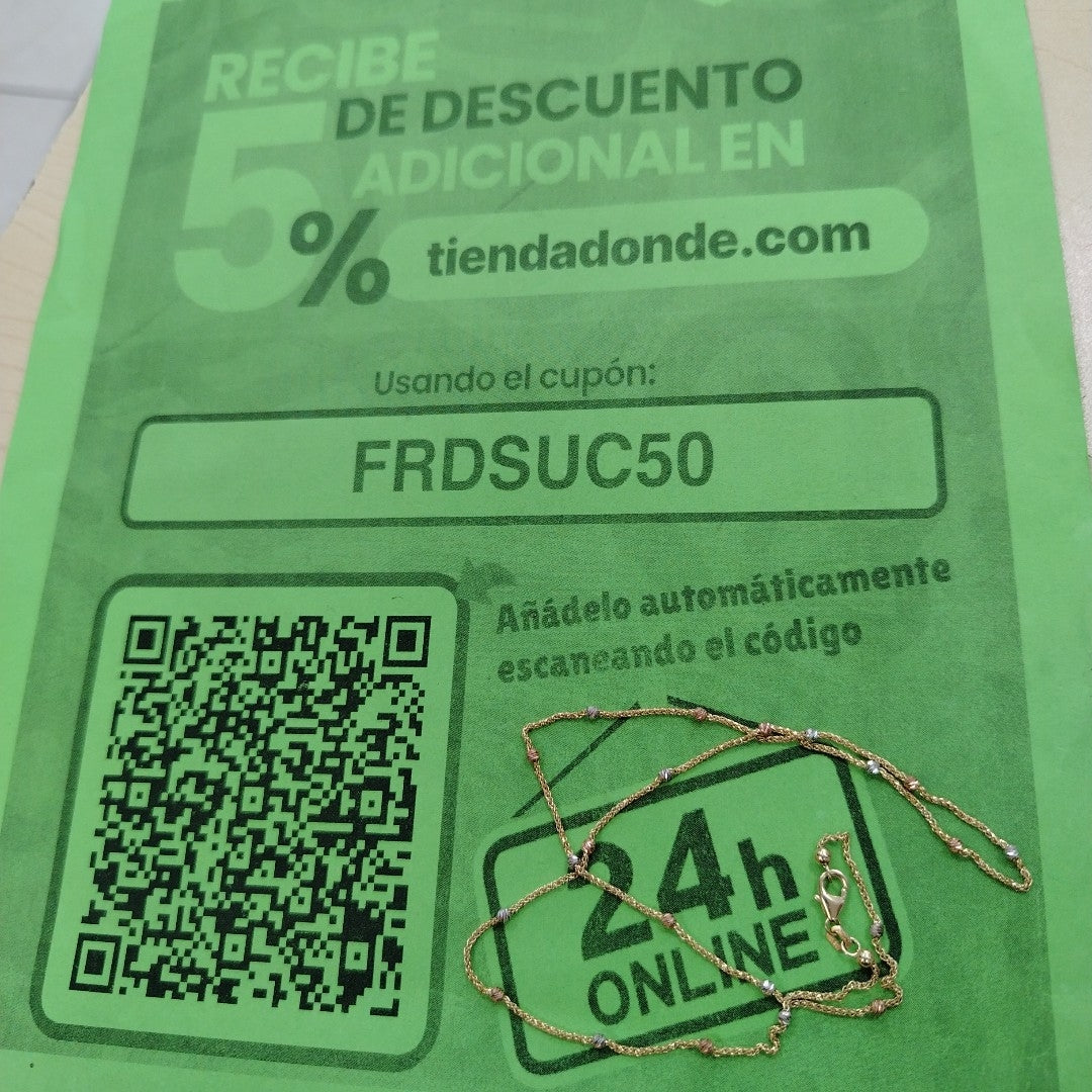 GARGANTILLA ORO, ORO COMBINADO 10 K 3.1 GRMS (SEMINUEVO)