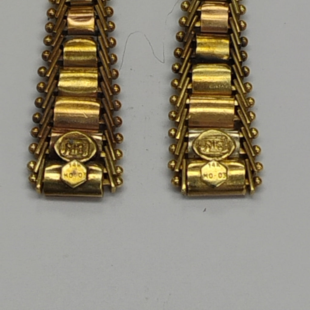 BROQUELES PAR ORO, ORO COMBINADO 14 K 3.9 GRMS (SEMINUEVO)