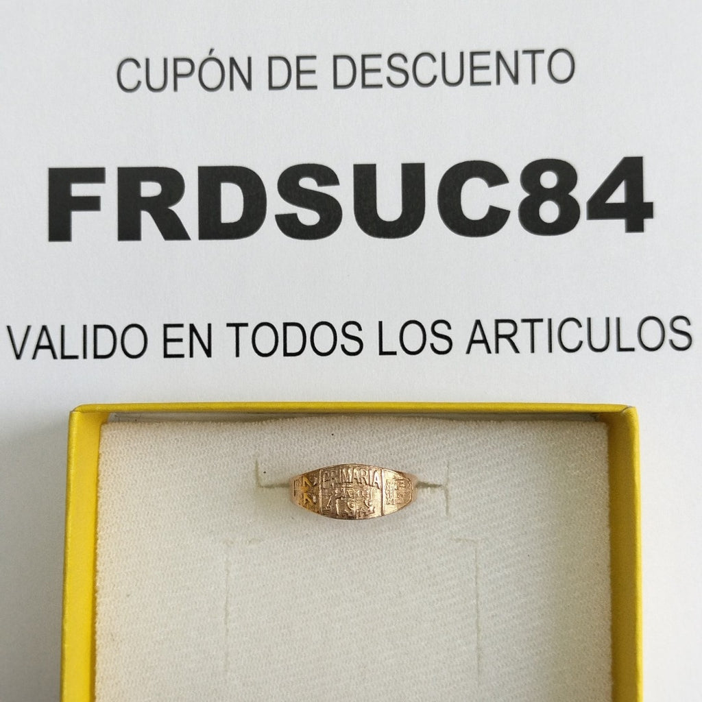 ANILLO DE GRADUACIÓN ORO 8 K 1.3 GRMS (SEMINUEVO)
