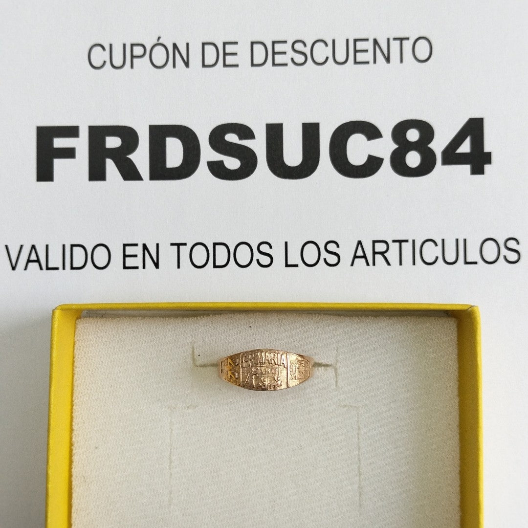 ANILLO DE GRADUACIÓN ORO 8 K 1.3 GRMS (SEMINUEVO)