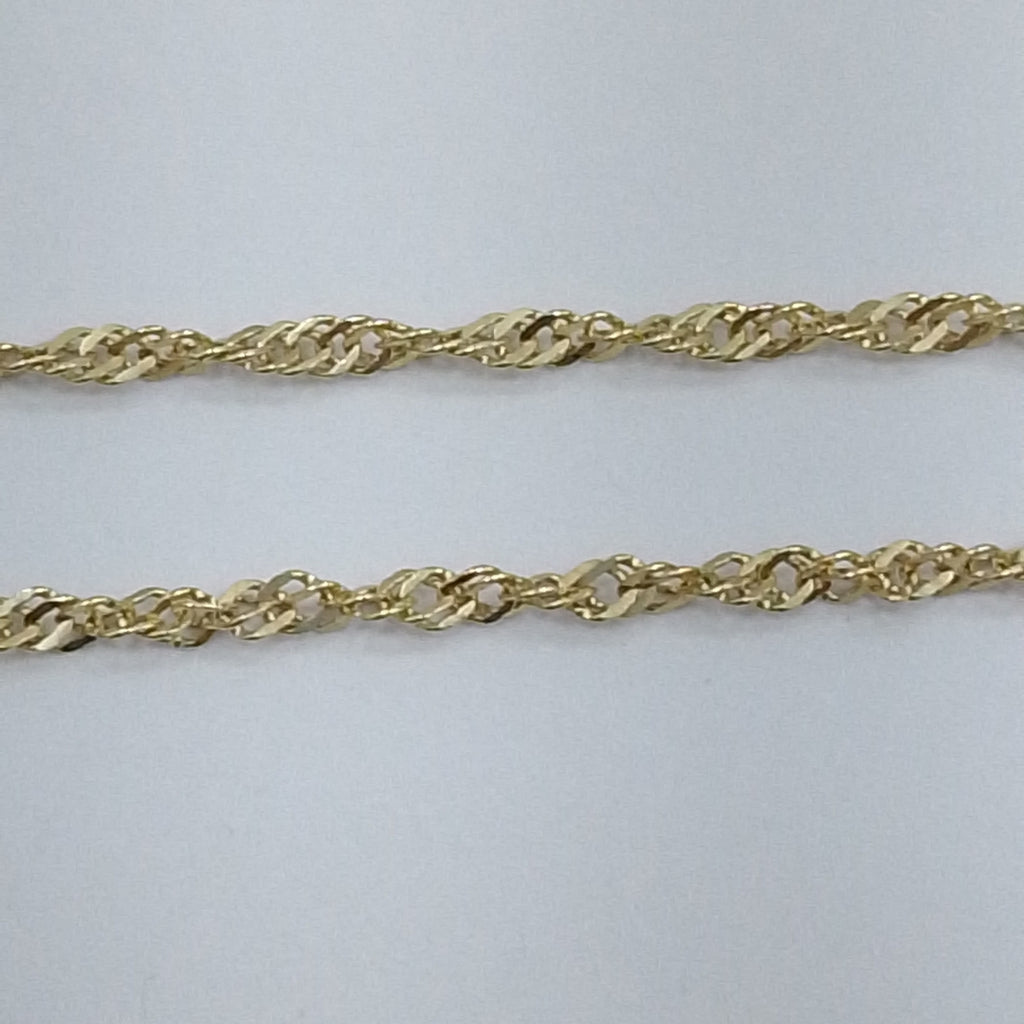 CADENAS TEJIDO MEDIO TZL ORO 14K 55 CM 3.1 GR (NUEVO)